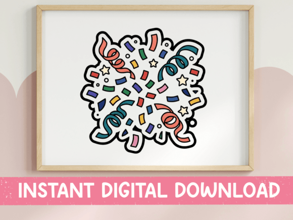 Colorful Confetti Burst Sticker Design Graphics & T-Shirt Designs