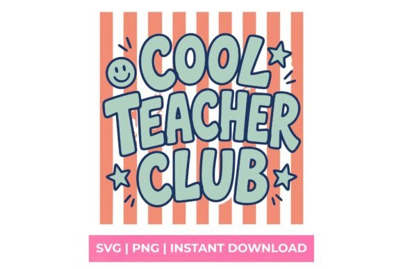 Cool Teacher Club Retro Smiley SVG: Graphics & T-Shirt Designs