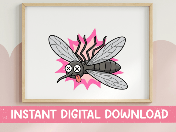 Funny Dead Mosquito Graphics for T-Shirt Designs