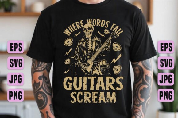 Guitars Scream Rock T-Shirt SVG Graphics Review