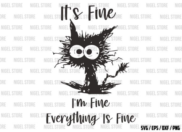 I m Fine Cat Svg: Halloween Graphics & T-Shirt Designs