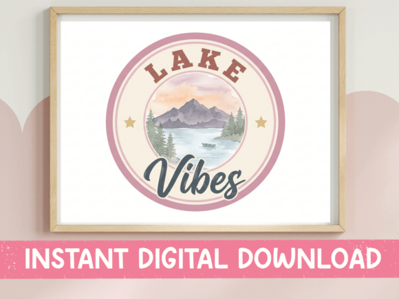 Lake Vibes Badge: Graphics for T-Shirt Designs