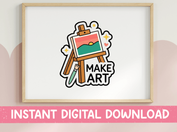 Make Art Easel Painter Sticker Design Graphics