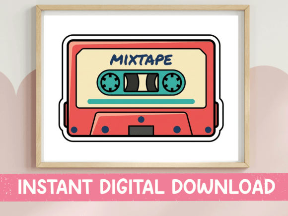 Mixtape Retro Cassette Design: Graphics & T-Shirt Designs
