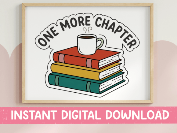 One More Chapter Books Coffee Sticker Graphics