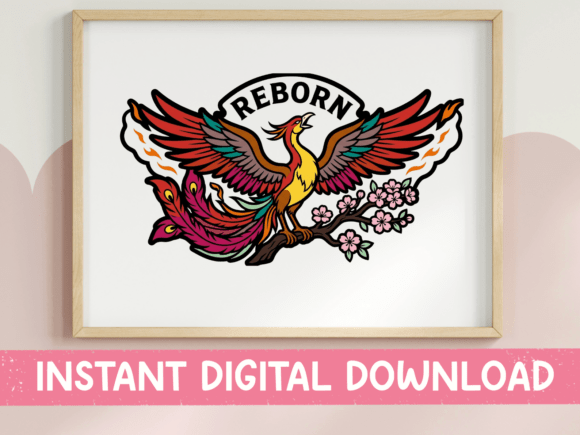 Reborn Phoenix Rising: Graphics & T-Shirt Designs