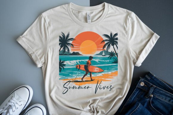 Retro Vintage Summer Vibes Shirt PNG Graphics