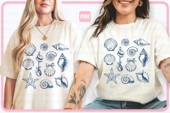 Summer PNG Coquette Seashell Doodles SVG Graphics Review