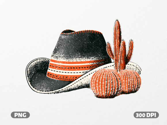 Western Cowboy Hat and Cacti Design Review
